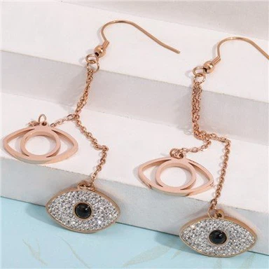 Rozsdamentes acél Evil Eye fülbevaló lóg