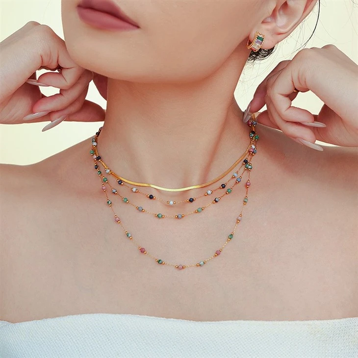 Mixed Natural Stone Beaded Necklace suppliers