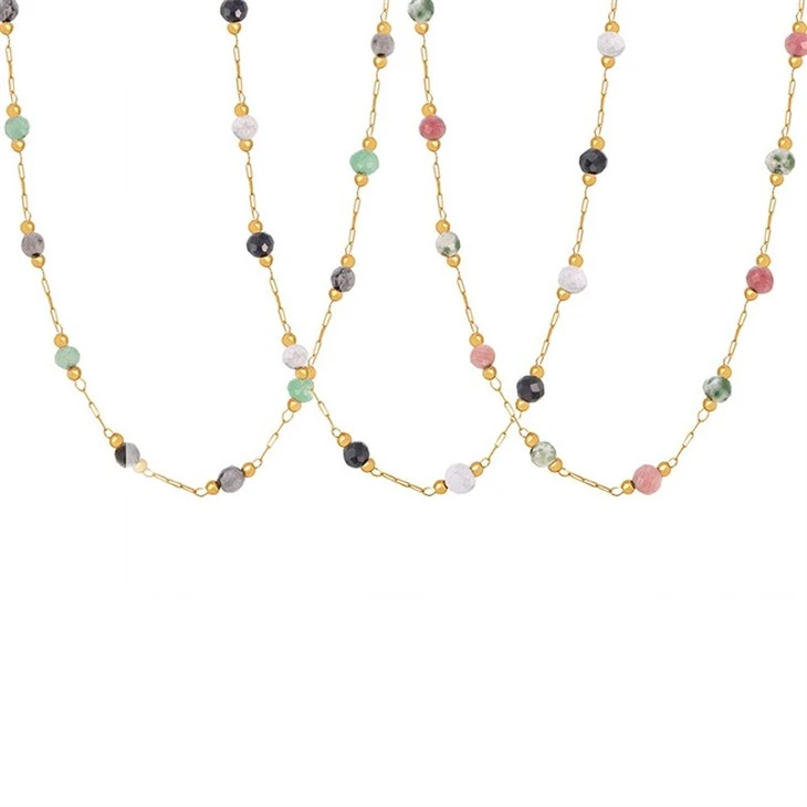 Mixed Natural Stone Beaded Necklace high quality