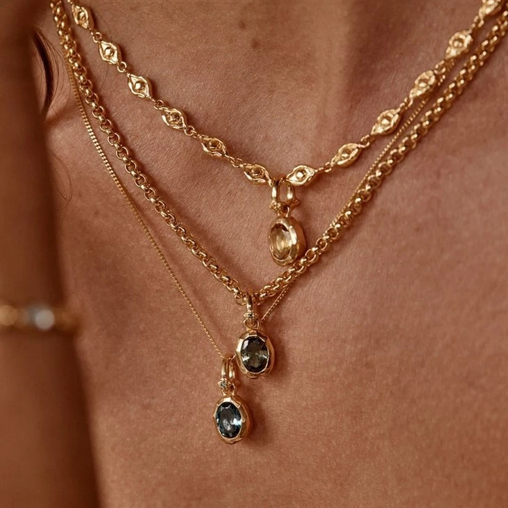 Rolo Chain Necklace With Birthstone Charm factory