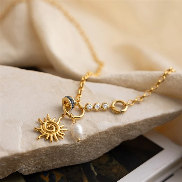 Sun And Freshwater Pearl Charm Necklace best