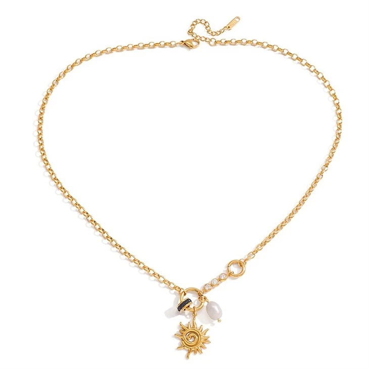 Sun And Freshwater Pearl Charm Necklace suppliers