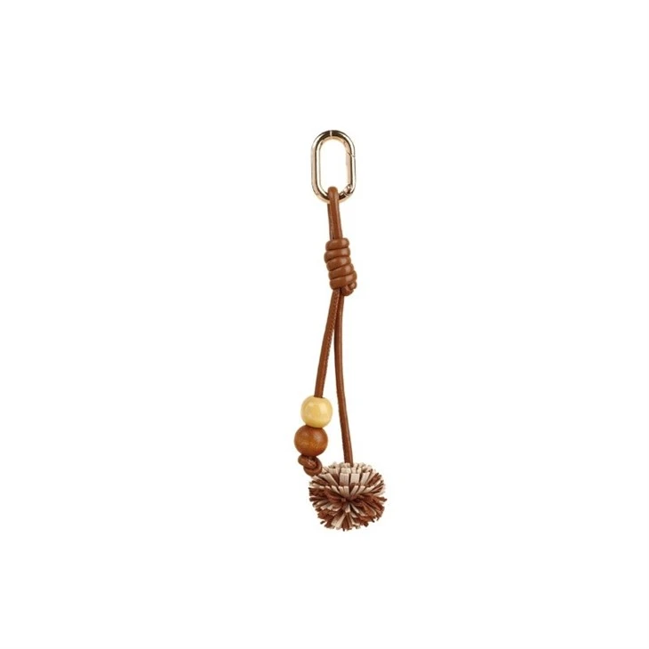 Two-Tone Leather Keychain | Braided Ball Charm For Bag & Car best